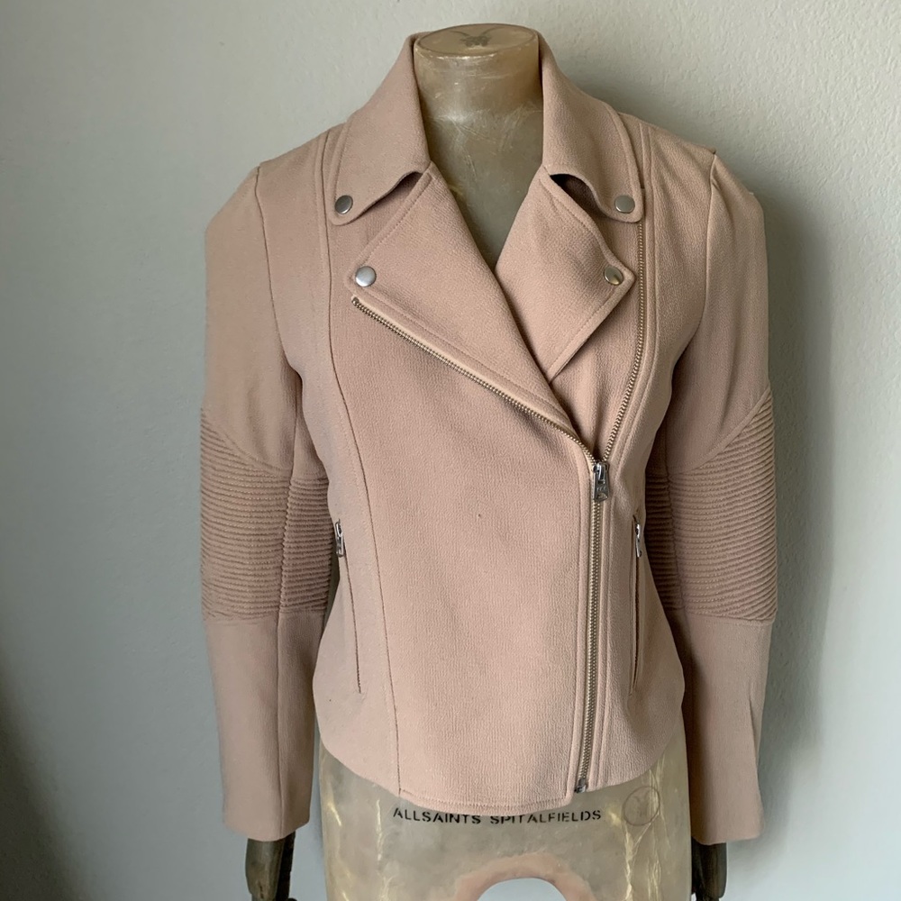 Blush Moto jacket by Aritzia